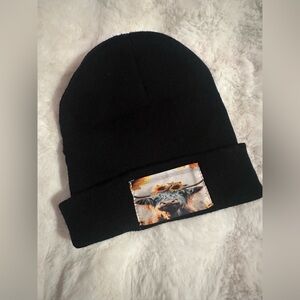 🖤🌻 Sunflower Cow Beanie 🌻🖤